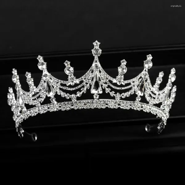 Accessori per capelli per donna Cerchietto Fascia Copricapo Principessa barocca Tiara di diamanti Gioielli di moda Corone nuziali Diademi stile coreano