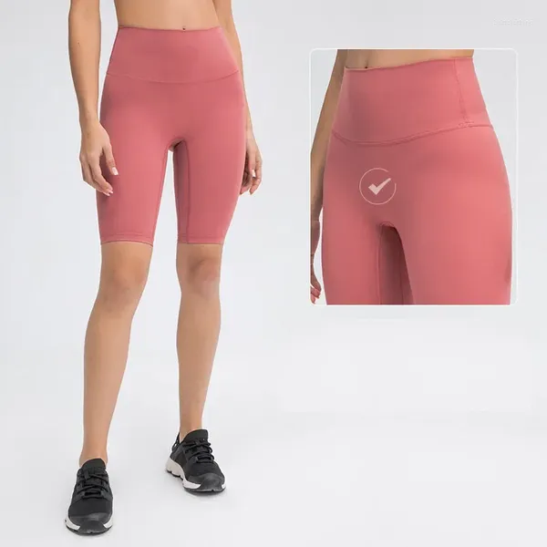 Aktif Şortlar Hizalama Kadınlar Fitness Yüksek Bel Yok Ön Dikiş Çıplak Spor Salyaç Taytlar Stranty Yoga Pantolon Kadın Spor giyim Giyim