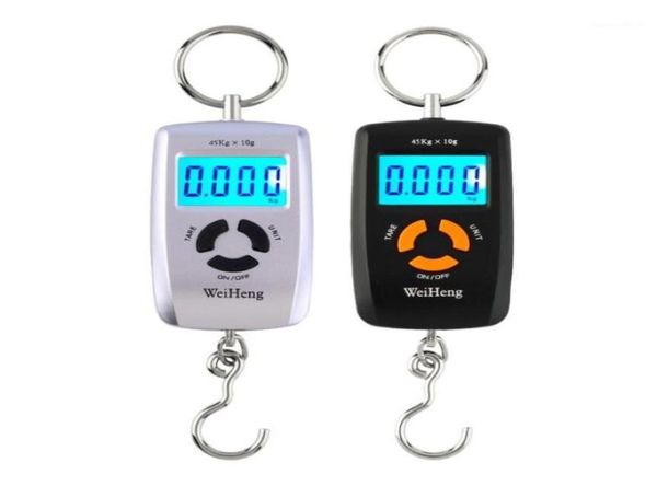 Mini balança eletrônica digital portátil lcd, 10 a 45kg 10g para pesca wha05l, balança suspensa com gancho, display lcd 16349344