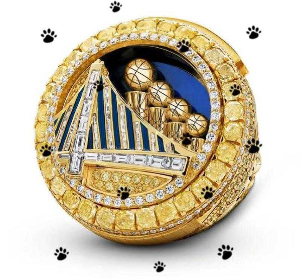 Cluster Rings Curry Basketball Warriors Team-Ring mit Holz-Displaybox, Souvenir, Herren-Fan-Geschenk, Schmuck