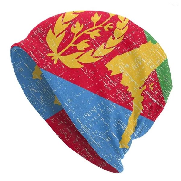 Berets Eritreia Bandeira Orgulho Eritreia Homens Mulheres Adulto Gorros Caps Malha Bonnet Chapéu Quente Moda Outono Inverno Ao Ar Livre Skullies Chapéus