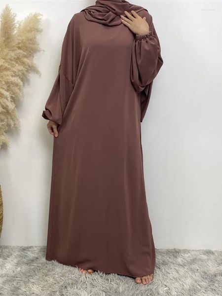 Abbigliamento etnico Ramadan Felpa con cappuccio Abaya Sciarpa Hijab cucita Abito da preghiera musulmano Eid Abaya velato per le donne Jilbab Kaftan Robe Islam Dubai Djellaba