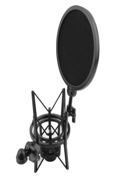 Neuer Mikrofon-Stoßdämpfer-Ständerhalter mit integriertem Pop-Filter-Bildschirm, professionelle Mikrofon-Stoßdämpferhalterung9233975