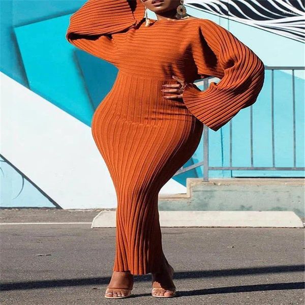Sıradan Elbiseler Yüksek cadde Kadın İlkbahar-Uzun kollu Yuvarlak Yuvarlak Yuvarlak Külot Moda Mizaç Sıkı oturan Tasarım Örme Dre