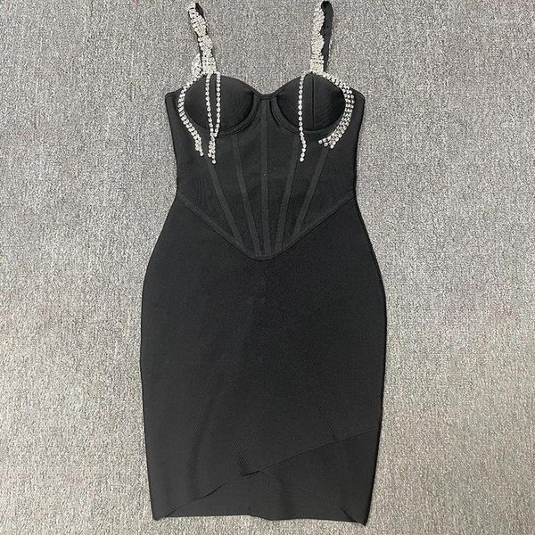 Röcke 2024 Sommer Verband Europäische und Amerikanische Mode Sexy Sling Quaste Diamant-Embedded Slim Mantel Overall Kurzen Rock Kleid