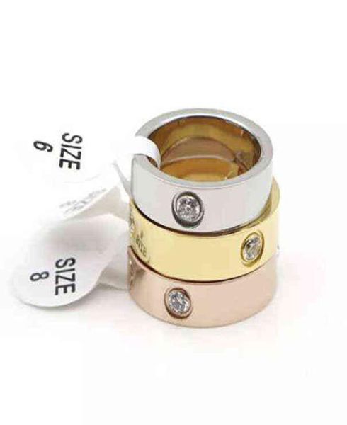 8ZUY Com caixa 4mm 55mm aço prata ouro amor anéis bague para homens e mulheres casamento casal noivado amantes presente jóias tamanho 56475455