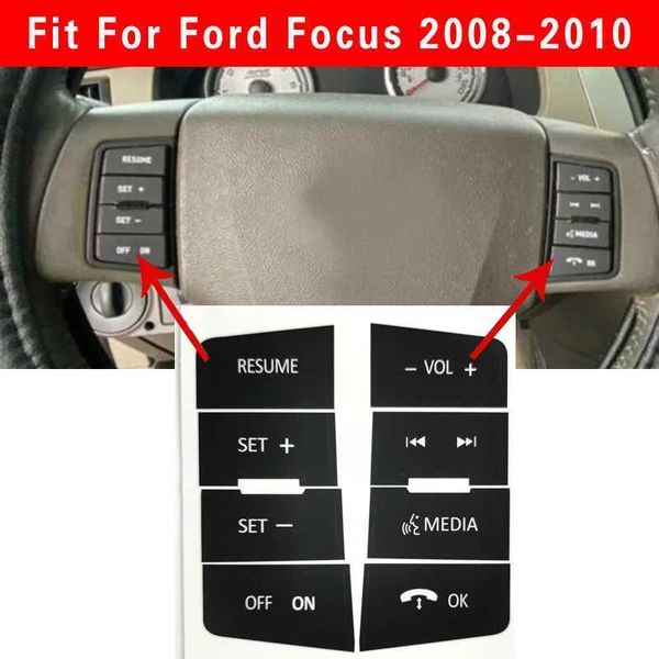 Araba Çıkartmaları 10 Set Araç İç Direksiyon Simidi Paneli Düğmesi Onarımı Swift Sticker Değiştirme Ford Focus için 2008-2010