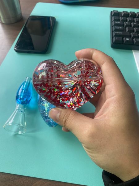 Cachimbo Heart Gilter para fumar cachimbo de vidro