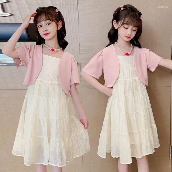 Платья для девочек, летние платья для девочек 4–16 лет, элегантное праздничное платье, детская одежда 2024 года, бесплатная доставка в корейском стиле