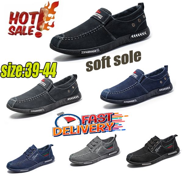 Vendita calda scarpe da trekking di tela moda antiscivolo suola morbida da uomo casual denim di lusso fondo piatto scarpe casual da jogging all'aperto scarpe da passeggio