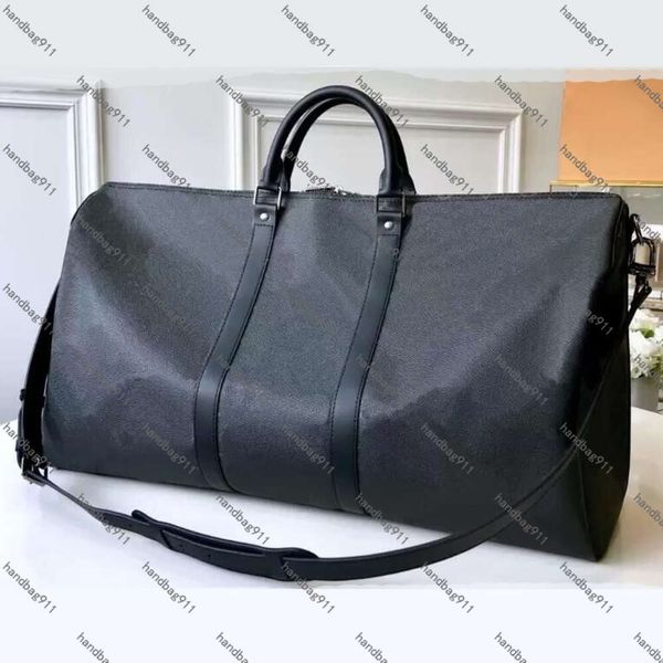 Tasarımcı Duffel Bag 10A En Kalite 55 50 45 Cm Kadın Seyahat Çantası Erkek Klasik Yumuşak Softsided Bavul Tote Lüks Omuz Çantası