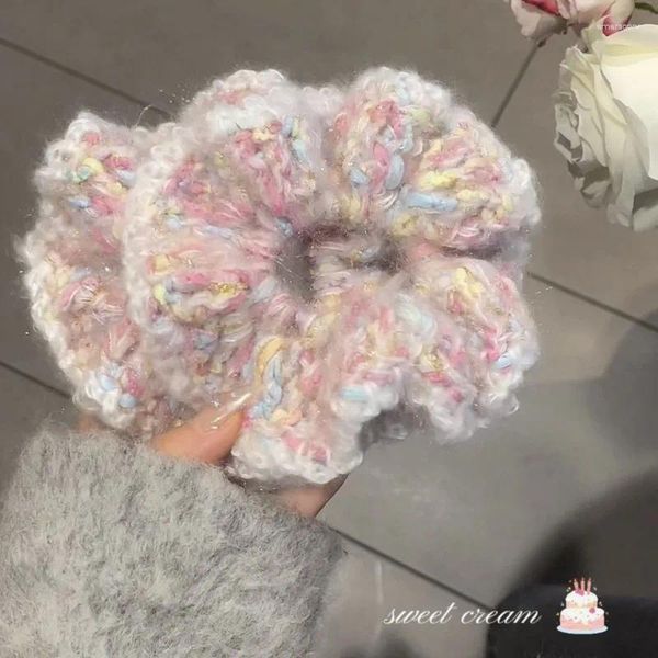 Pinces à cheveux en forme de cœur pour fille, doux et rose, tissage Super immortel, grands cercles, boules tressées en queue de cheval, accessoires