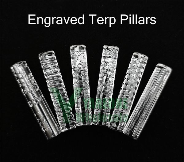 Pilastri Terp incisi 6mm OD 20mm 30mm Lunghezza Pillole con inserto in quarzo cavo solido per Terp Slurper Blender Banger Nails YAREONE all'ingrosso