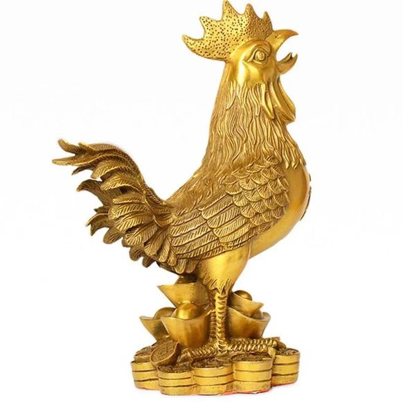Artigianato di rame ornamenti di rame pollo gallo grigliato prosciutto e pollo zhaocai 
