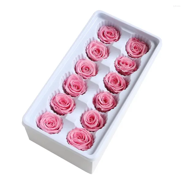 Fiori decorativi 12 pezzi di fiori di rosa artificiali Accessori da sposa fai-da-te Crea fermagli per capelli da sposa Fasce per abiti leggeri