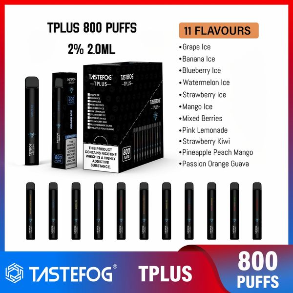 2024 Prezzo economico all'ingrosso Tastefog Tplus 800puffs monouso E-Cgarette Vape Bar monouso Vape Pod System