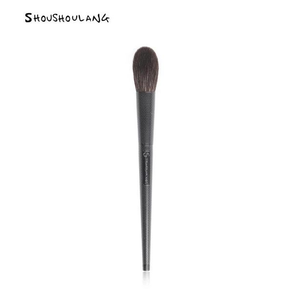 Escova Shoushoulang Profissional Handmade Make Up Brush R03 Pequeno blush redondo pincel de marcador de marcha azul escova de maquiagem de cabelo de raposa