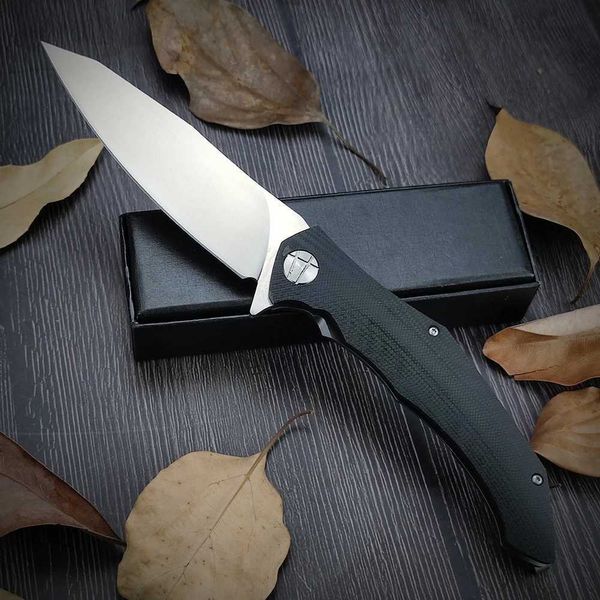 Coltello tattico portatile D2 Coltello da tasca pieghevole in acciaio con lama G10 Maniglia per campeggio Sopravvivenza Utensili da taglio all'aperto Coltelli da caccia EDC