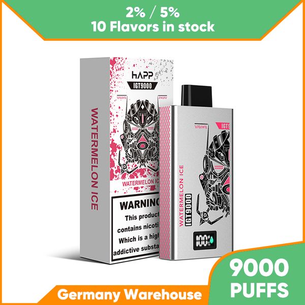 HAPP bar 9000 9k sbuffi Penna Vape usa e getta 14ml 2% 5% N E Sigaretta elettronica con batteria ricaricabile di grande capacità liquida Consegna veloce Prezzo all'ingrosso