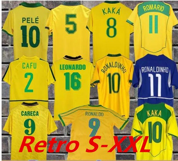 1998 Brasilien Fußballtrikots 2002 Retro-Trikots Carlos Romario Ronaldinho 2004 Camisa de Futebol 1994 Brasilien 2006 1982 RIVALDO ADRIANO JOELINTON 1988 2000 1957 999