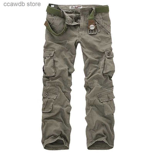 Herrenhosen 2023 Hochwertige Herren-Cargohose, lässig, locker, mehrere Taschen, Militärhose, lange Hose für Herren, Camo-Jogger, Übergröße 29–40, T240108