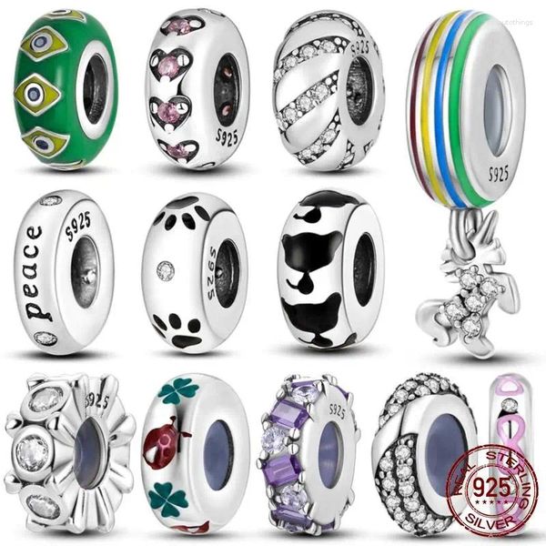 Pietre preziose gemme perle distanziali Plata Charms 925 Stringer a ruota fai -da -te Bracciale Sterling in argento con silicio per la produzione di gioielli 1