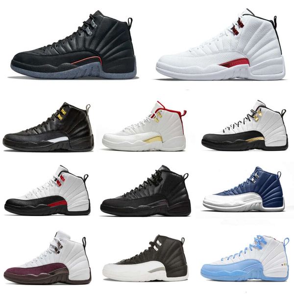 Jumpman OVO Branco 12 Mens Sapatos de Basquete Alto 12S Utility Grind Twist Gold Azul Indigo Flu Game Royalty The Master Taxi Fiba Gamma Playoff Tênis de marca ao ar livre