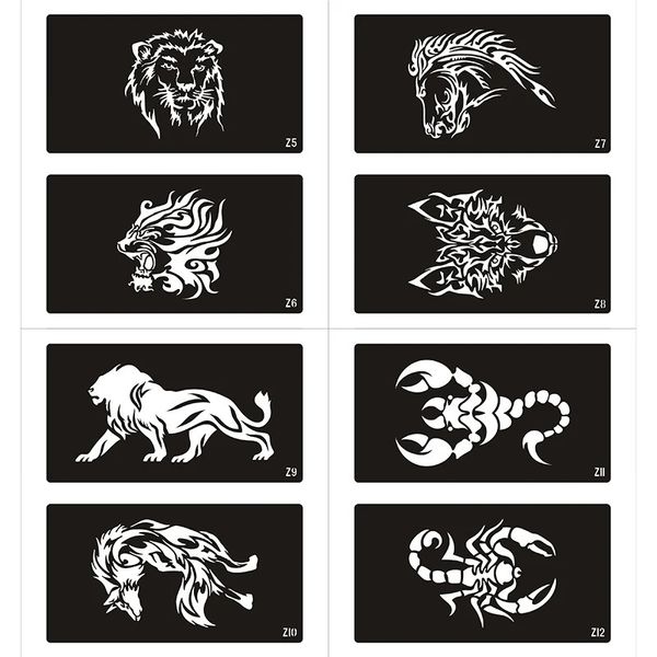 40 pezzi di grandi dimensioni modelli drago tigre stencil per tatuaggi corporei libri modello di tatuaggio temporaneo per aerografo libro 240108