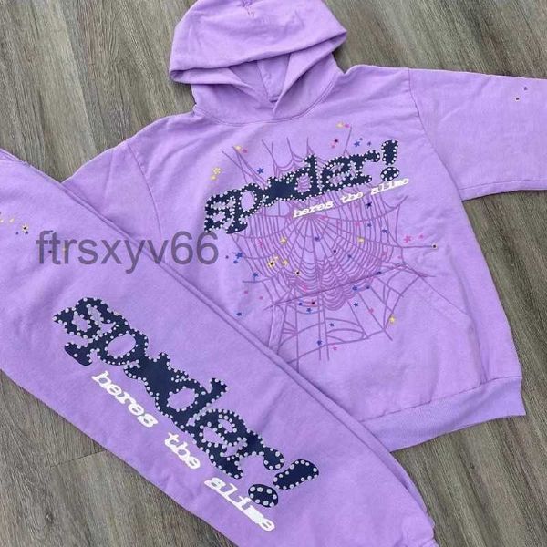 Men's Hoodies Sweatshirts Purple Sp5der 555555 2023ss Pullover Men Women Young Thug Spider Web Star IHVB SXW4 SXW4