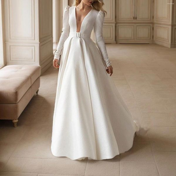 Lässige Kleider, figurbetontes Partykleid für Frauen, eleganter weißer Satin, französischer Stil, abnehmende Höhe, zunehmender langer Abend für Damen