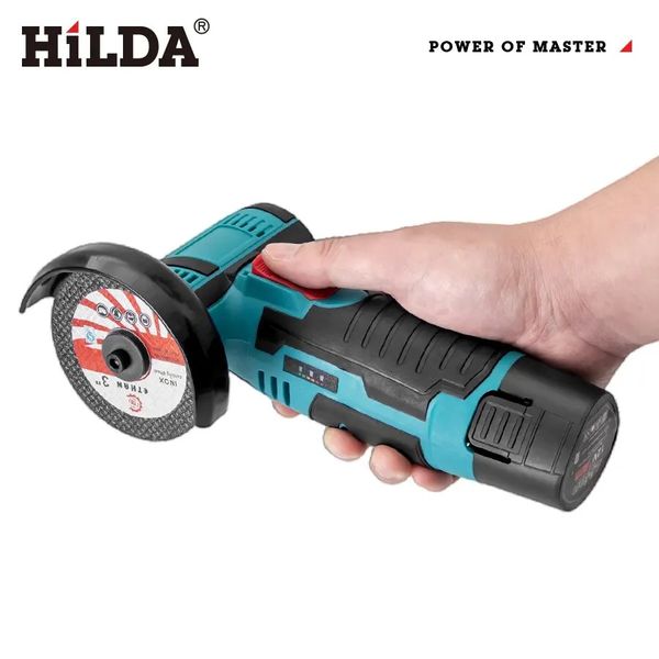 HILDA-Mini amoladora angular de 12v, herramienta de pulido recargable, máquina pulidora para cortar diamantes, herramientas eléctricas inalámbricas 240108