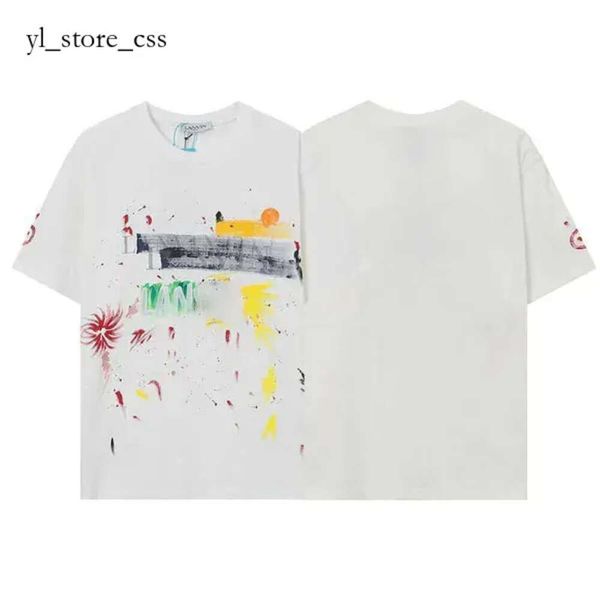 Designer Lanvins Hemd Herrenmode Reine Baumwolle Lanvin Damen High Street Loose Classic Print Lanvins T-Shirt Couplest White 1453