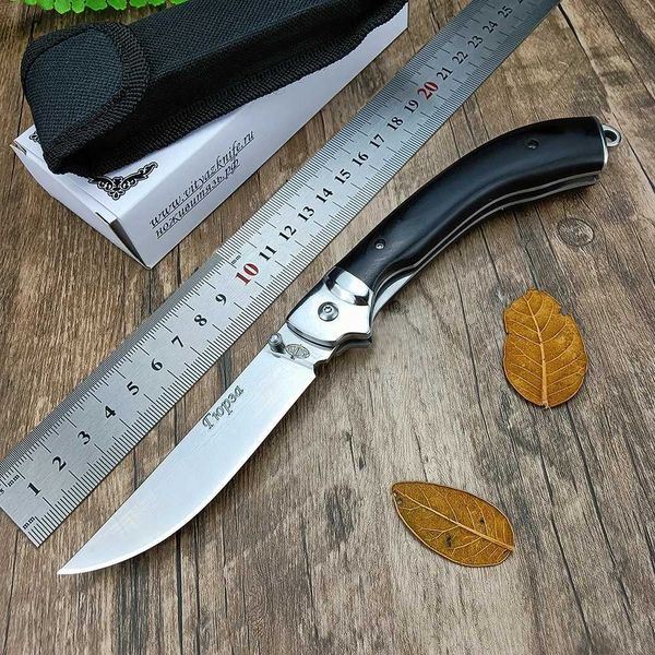 Bıçak paslanmaz çelik hayatta kalma EDC Rusya katlanır bıçak açık av kampı yardımcısı ahşap tutamak bıçağı çok işlevli araçlar