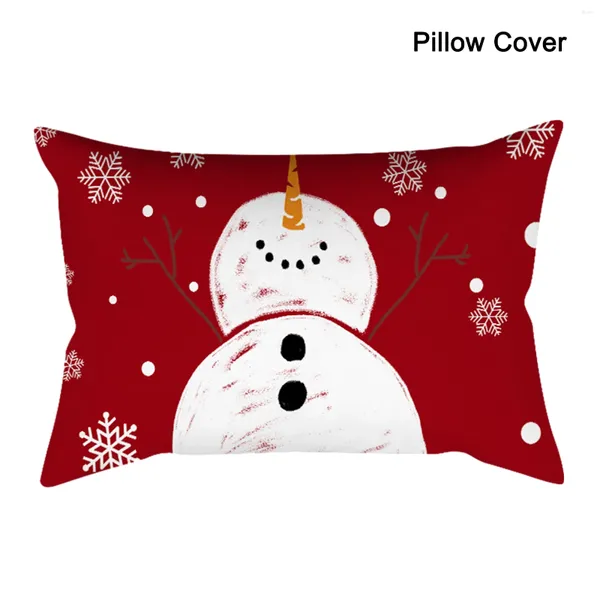 Almofada cama inverno presente do feriado lombar macio natal boneco de neve capa sofá decoração para casa sala estar escritório sofá fazenda