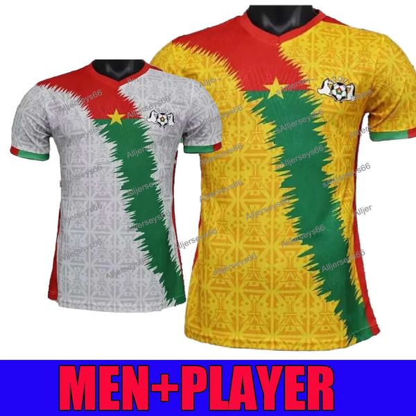 24 25 Burkina Faso Tifosi della squadra nazionale Maglie da calcio per giocatori TRAORE AZIZ KI TAPSOBA Maglie da calcio home e bianche gialle verdi Manica corta _Jersey