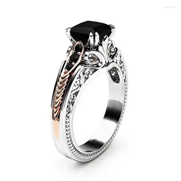 Cluster Ringe Echt 925 Silber Natürlich 1 Diamant Schmuck Prinzessin Frauen Anillos Bizuteria Obsidian Topas Edelstein Ring Box