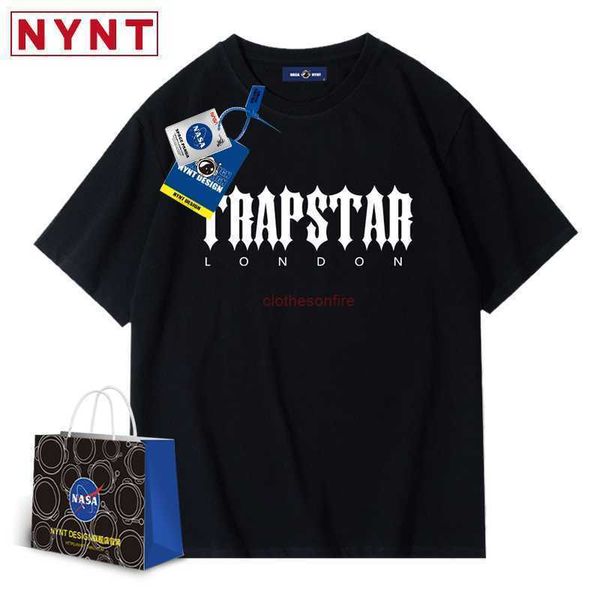 Designer Fashion Clothing Tees Tsihrts Camicie Trapstar Simple Letter Uomo in cotone sciolto a maniche corte Maglietta Etichetta High Street Roc