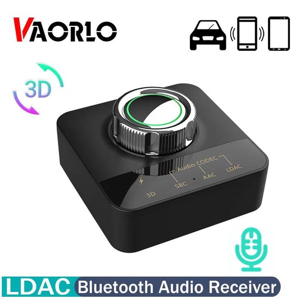 Conectores Receptor de áudio Bluetooth Som surround estéreo 3D com microfone Ldac / aac / sbc Codec 3,5 mm Aux Rca Hifi Contrata adaptador sem fio de música