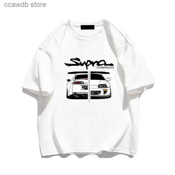 T-shirt da uomo S-4XL Spedizione gratuita Anime giapponese Car Print Cotton Uomo T-shirt Estate Manica corta Grafica Donna Moda Streetwear T-shirt T240108