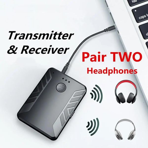 Коннекторы Новый Bluetooth -передатчик приемник беспроводной аудио -аудио -адаптер Bluetooth 5.0 для ПК телевизионной музыки двойной рецептор адаптор