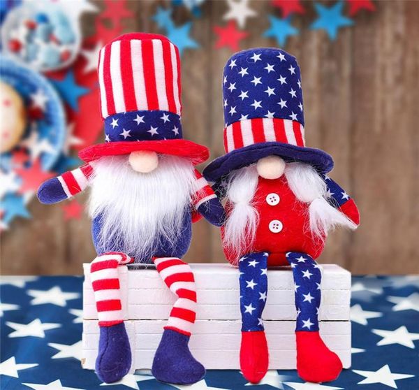 Dia da independência americana gnome vermelho azul artesanal patriótico anão boneca crianças 4 de julho presente decoração para casa 9482126