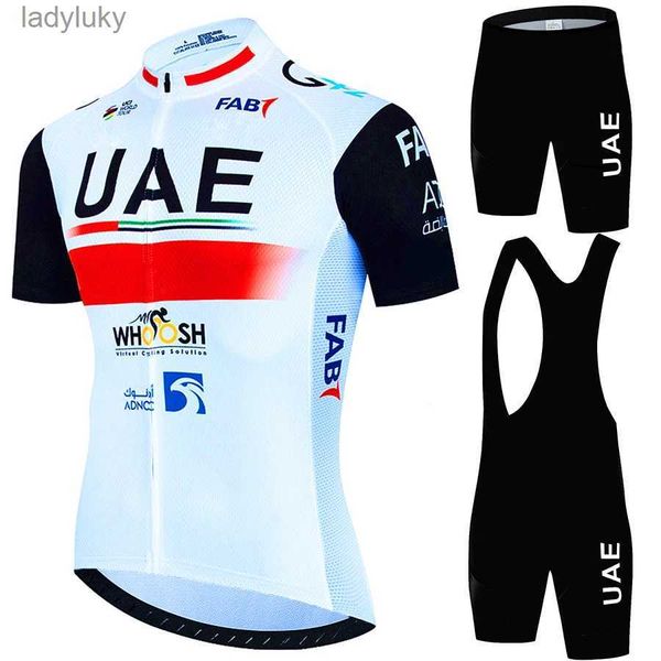 Radfahren Jersey Sets UAE Radfahren Uniform Shorts Männer Fahrrad Kleidung Mann Sommer 2024 Sport Set männer Hosen Gel Bib sportswear Anzug Jersey Mtb TricutaL240108