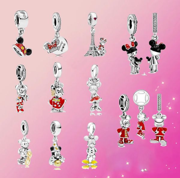 Di alta qualità S925 Sterling Silver fit pandoraer charms Bracciale perline ciondolo fascino nuove donne Scare Night Bead rosso capodanno gioielli fai da te regalo