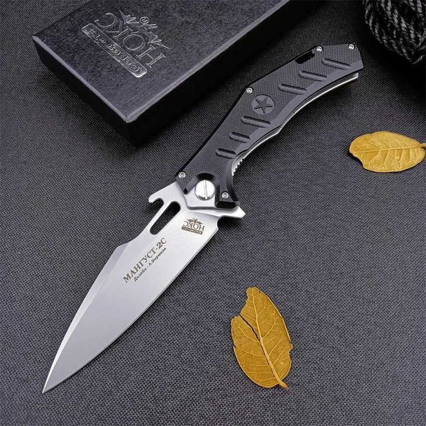 Coltello RU Magazzino Russo HOKC Coltello Pieghevole Tattico Principale NOKS Campo di Caccia D2 Lama Affilata G10 Maniglia Utilità Esterna Strumento EDC Regalo