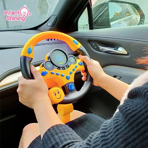 Infantil brilhando simulação elétrica volante brinquedo com som leve crianças cedo carrinho educacional volante brinquedos vocais 240108