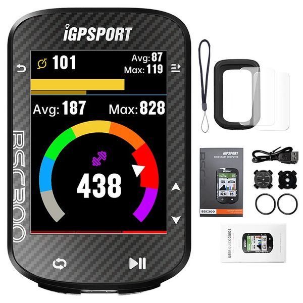 IGPSPORT BSC300 BSC 300 Computador ANT Velocímetro de bicicleta sem fio Bluetooth GPS notificação de navegação de rota Odômetro 240106