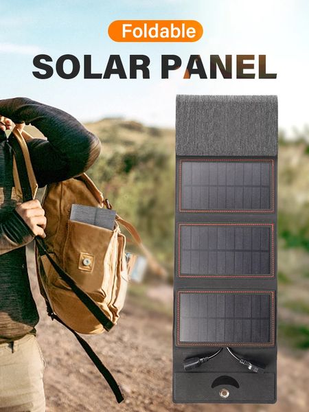 Painel solar flexível 5V 2USB placa portátil à prova d'água para telefone celular banco de energia 10W carregador de bateria turismo ao ar livre pesca 240108