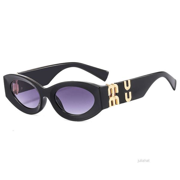 2024 солнцезащитные очки mui mui Модные очки в овальной оправе Дизайнерские солнцезащитные очки женские с защитой от излучения UV400 Поляризованные линзы мужские ретро очки