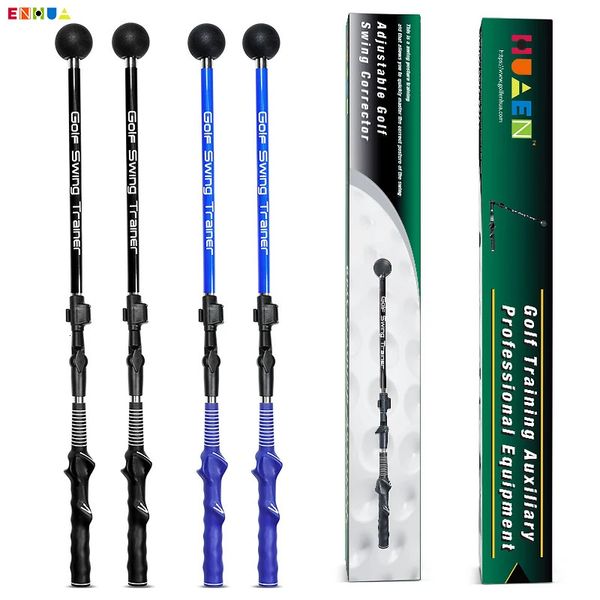 Dobrável golf swing trainer vara postura corrector prática swing training aids atualizar com corda de borracha exercícios de força azul 240108