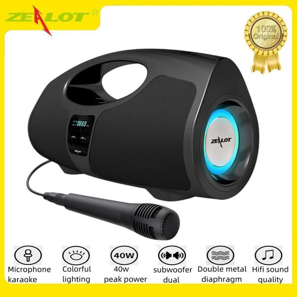 Hoparlörler Boombox Bluetooth Hoparlör 40W Bluetooth 8000mAh Kablosuz Hoparlörler Profesyonel Mikrofon IPX5 Su Geçirmez Açık Hoparlör